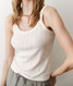 Marine Layer Women's Lexi Pointelle Tank Top in Antique White flat lay