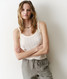Marine Layer Women's Lexi Pointelle Tank Top in Antique White back view