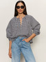 Sanctuary Women's Perfect Gingham Blouse Top close-up