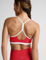 Beyond Yoga Women's Spacedye Strappy Sports Bra in Chili Red Heather side detail