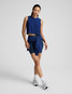 Beyond Yoga Women's Featherweight Minimal Crop Top in Marin Blue Heather back