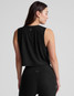 Beyond Yoga Women's Featherweight Minimal Crop Top in Darkest Night back