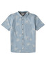 Vissla Men's Happy Hours Eco Short Sleeve Shirt in Faded Denim detail view