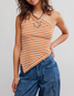 Free People Women's Knot My Vibe Top in Butter Pecan detail view