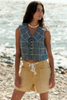 Free People Women's Waiting For Me Top in Navy Combo detail view