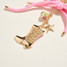 Western Rodeo Cowgirl Star Boot Bag Charm Keychain