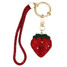 Rhinestone Strawberry Bag Charm Keychain