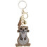 Bling Weasel Bag Charm Keychain rhinestone detail front view
