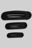 Three Piece Matte Hair Clip Set Black