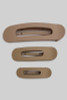 Three Piece Matte Hair Clip Set Beige