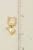 Pearl And Heart Charm Hoop Earrings