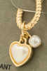 Pearl And Heart Charm Hoop Earrings heart charm detail