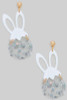 Easter Bunny Egg Earrings in White