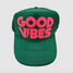 Local Beach Good Vibes Trucker Hat Green side view