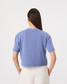 47 Brand Women's Texas Rangers Mindi Heavy Slub Crop Tee in Thrift Blue front view