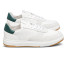 The Clae Men's Moses Leather Sneakers in White and Pine Needle