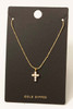 Gold Dipped And Pearl Cross Pendant Necklace