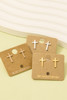 Fame Accessories Dipped Mini Cross Post Stud Earrings Gold