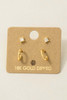 Mini Four Piece Post Stud Earrings in 18K Gold Dipped