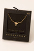 Longhorn Pendant Necklace in Gold