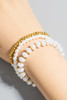 Fame Accessories Stainless Steel And Pearl Beaded Bracelet Set detail view