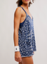 FP Movement Women's Hot Shot Printed Mini Dress in Navy Bandana front view