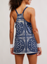FP Movement Women's Hot Shot Printed Mini Dress in Navy Bandana side view