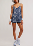 FP Movement Women's Hot Shot Printed Mini Dress in Navy Bandana back view