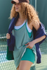 FP Movement Women's Hot Shot Printed Mini Dress in Green Glow side view