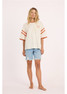 SISSTR Women's Playa Day Short Sleeve Knit Top in Cayenne back view