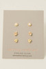 Fame Accessories Pearl Knot And Gems Sterling Silver Stud Earrings Set front view