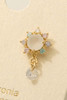 Fame Accessories Gold Dipped Circle Flower Earrings side angle