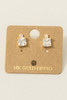 Fame Accessories Square Rhinestones Stud Earrings detail view