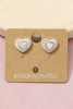 Fame Accessories Vintage Heart Opal Stud Earrings in Silver