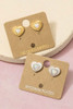 Fame Accessories Vintage Heart Opal Stud Earrings Gold