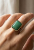 Fame Accessories Rectangle Resin Vintage Style Open Band Ring detail view