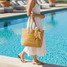 The Darling Effect Straw & Sun Tote front view
