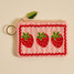The Darling Effect Handcrafted Beaded Pouch Strawberries front view