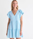 Vineyard Vines Sophie Harbor Dress in Stripe Turquoise detail view