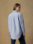 Faherty Women's Coastal Poplin Shirt Blue Current back view