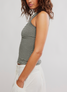Free People Women's So Soft Seamless Modal Stripe Tank in Black/White front view