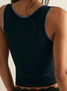 Free People Women's Sweet Point Seamless Cami in Black detail view