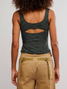 Free People Women's Full Bloom Cotton Eyelet Tank Top in Hunter detail view