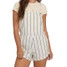 Billabong Women's Wil Pursuit Yarn Dyed Overalls White Cap detail view
