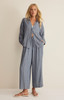 Z Supply Women's Signature Striped Linen Top in Indigo side view