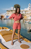 Z Supply Women's Perfect Striped Linen Shorts Gelato back view