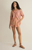 Z Supply Women's Perfect Striped Linen Shorts Tiger Lily full length
