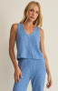 Z Supply Women's Sloane V-Neck Rib Tank Top in Tropical Tide front detail