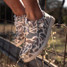HeyDude x Burlebo Men's Wally Funk Deer Camo Shoes three-quarter view