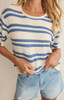 Z Supply Women's Prado Stripe Sweater Top in Lake Blue